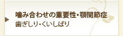 噛み合わせの重要性・顎関節症歯ぎしり・くいしばり